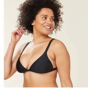 Andie Swim The Caicos Triangle‎ Bikini TopnBlack Adjustable Cups Size M NEW